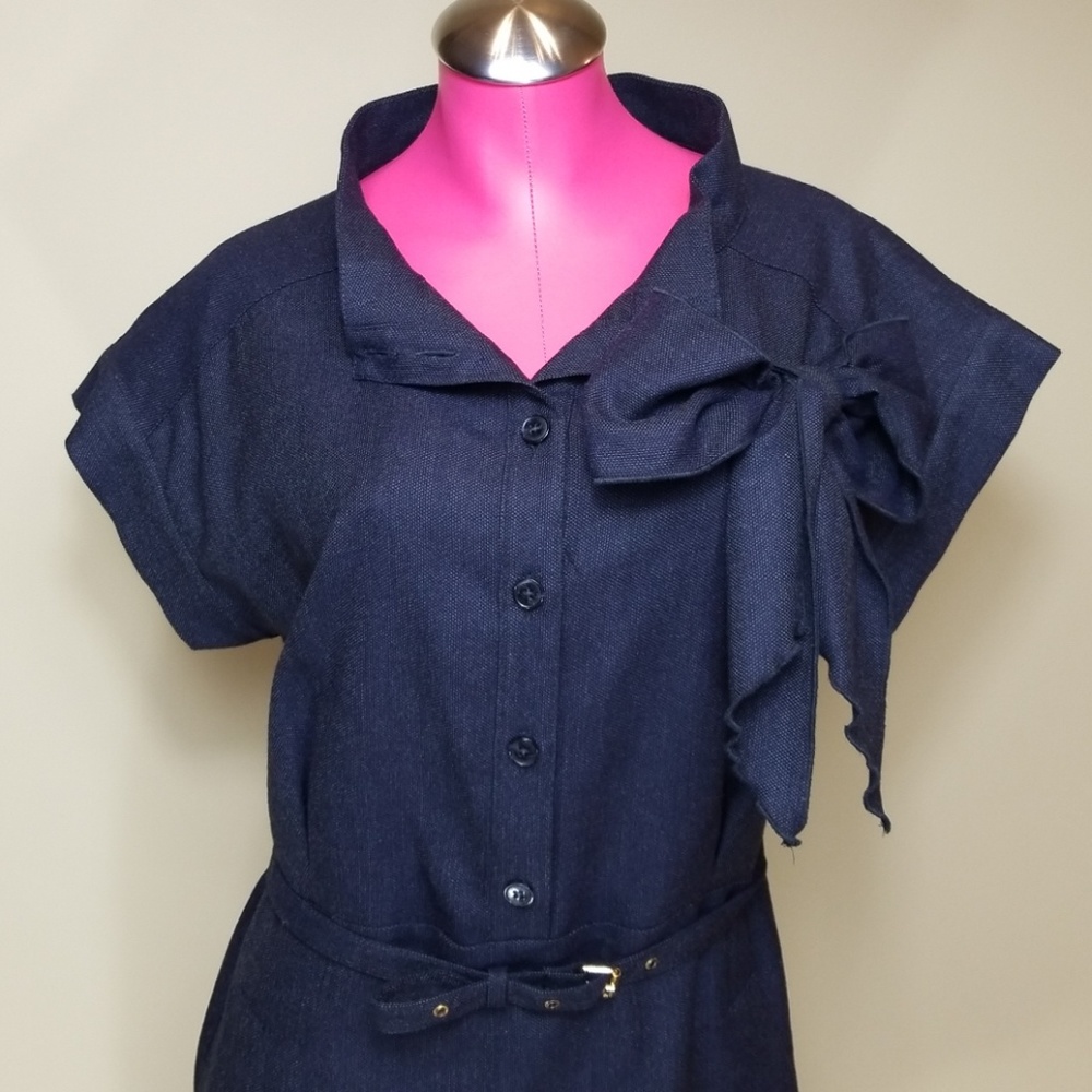 Moschino Love Side Bow Midi Desk to Dinner Dress - Picture 2 of 7